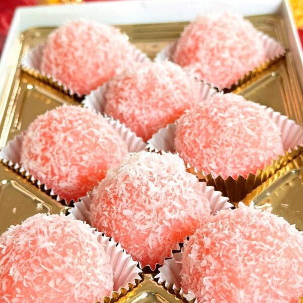 Rose Coconut Ladoos