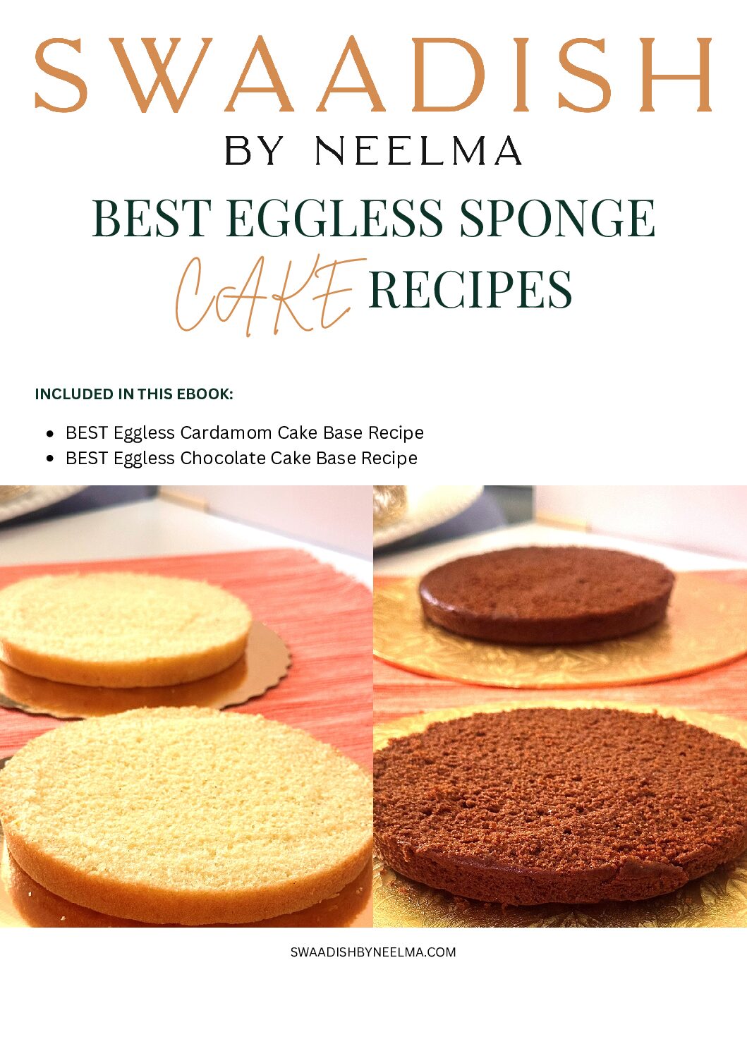 Eggless Cardamom & Chocolate Cake Recipes (PDF)